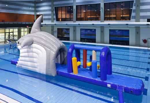 Spectacular Shark-themed Obstacle Run with challenging obstacle objects for both young and old. Buy inflatable pool games now online at JB Inflatables America