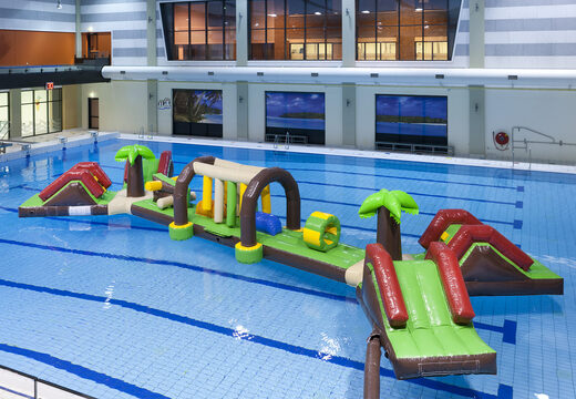 Buy an inflatable 16 meter long Double Hawaii Run XL obstacle course with various exciting objects for both young and old. Order inflatable water attractions now online at JB Inflatables America