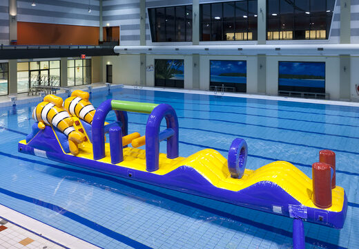 Buy airtight 12 meter long obstacle course adventure run in clownfish theme with challenging obstacle objects for children. Order inflatable obstacle courses online now at JB Inflatables America