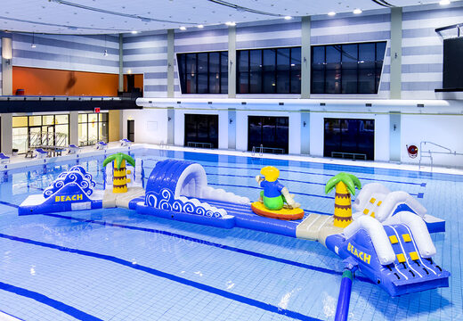 Buy a unique double surfer run inflatable obstacle course for both young and old. Order inflatable pool games now online at JB Inflatables America