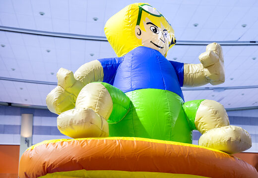 Order an airtight inflatable play island in a surfer theme with a vine, climbing tower, round slide and obstacles for both young and old. Buy inflatable pool games now online at JB Inflatables America