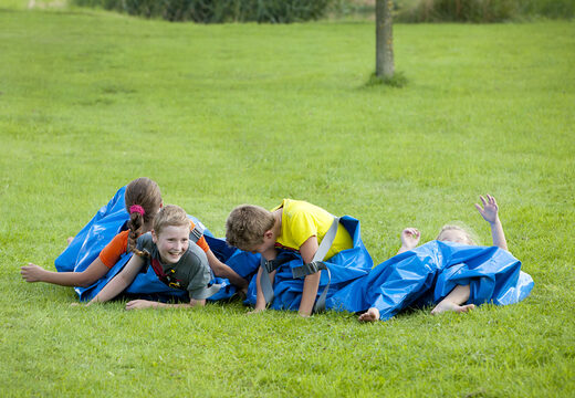 Buy blue party pants that can seat 4 people for both old and young. Order inflatable items online at JB Inflatables America