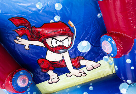 Buy airtight IPS Ninja Splash with a water sprayer for both young and old. Order inflatable IPS Ninja attractions now online at JB Inflatables America 