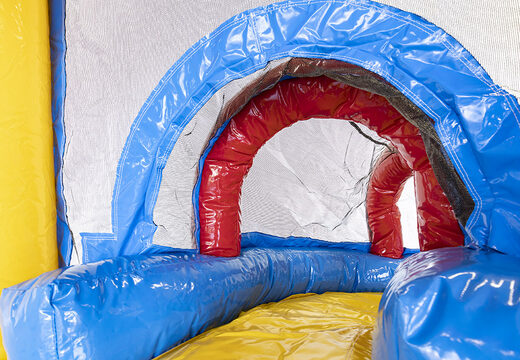 Buy mini inflatable multiplay bouncer in party theme with slide for kids. Order inflatable bouncers online at JB Inflatables UK