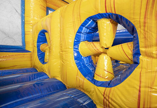 Order 19 meter long obstacle course in marble theme with matching 3D objects and double courses in different themes for children. Buy inflatable obstacle courses online now at JB Inflatables UK