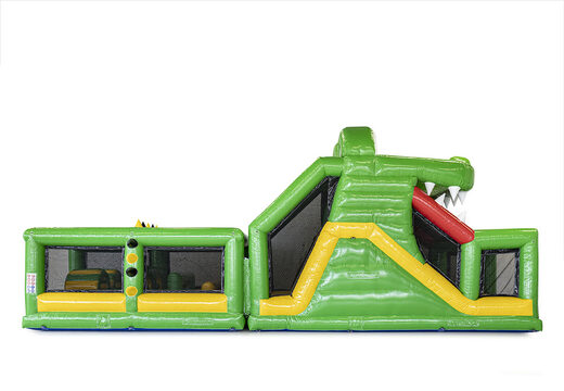 Get your crocodile themed modular obstacle course with matching 3D objects online now. Buy inflatable obstacle courses now at JB Inflatables UK
