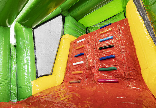 Order modular 13.5 meter long obstacle course in crocodile theme with matching 3D objects for children. Buy inflatable obstacle courses online now at JB Inflatables UK