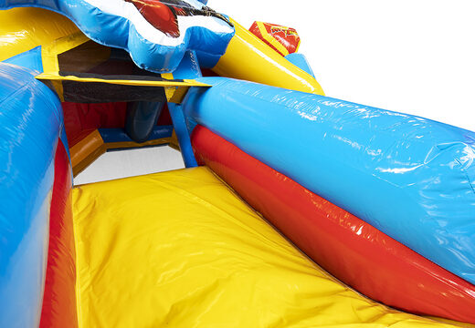 Superhero themed inflatable slide combo bouncer for kids for sale. Order now inflatable bouncers with slide at JB Inflatables UK