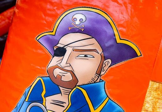 Order inflatable open multiplay bouncy castle with slide in pirate theme for children. Buy bouncy castles online at JB Inflatables UK