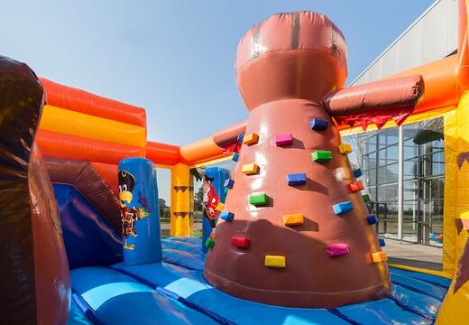 Order an indoor pirate bouncy castle with a slide for children. Buy bouncy castles online at JB Inflatables UK