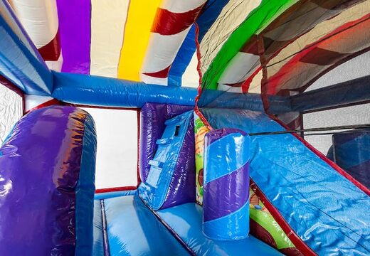 Order candyland bouncer in a unique design, a slide and 3D objects for kids. Buy bouncers online at JB Inflatables UK