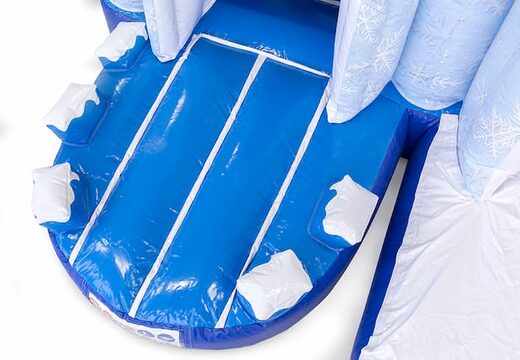 Ice themed bouncer with a slide and 3D objects for kids. Buy bouncers online at JB Inflatables UK