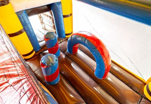 Pirate themed bouncer with a slide and buy 3D objects for children. Order bouncers online at JB Inflatables UK