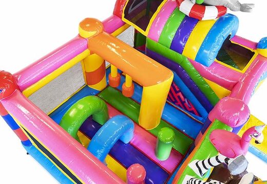 Order Inflatable Air Cushion with Slide with Party Animals for Kids