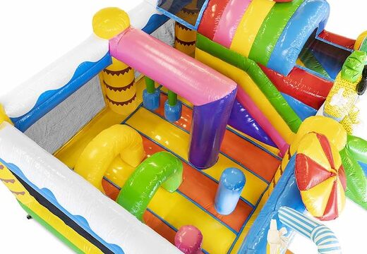 Order inflatable air cushion with slide in summer party theme for children