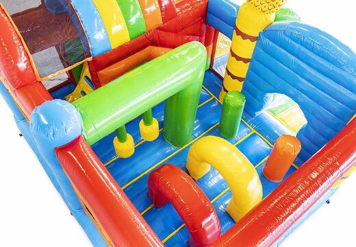 Buy inflatable air cushion tropical theme with slides and objects in the cushion for children