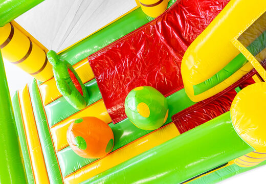 Order inflatable slide with bouncy castle section in dino theme for children