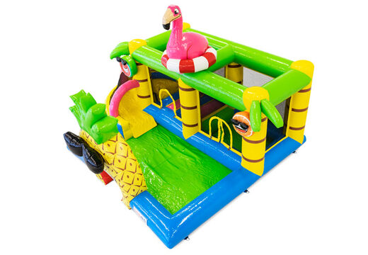 Buy Inflatable Flamingo bouncy castle with prints for children. Order bouncy castles online at JB Inflatables America