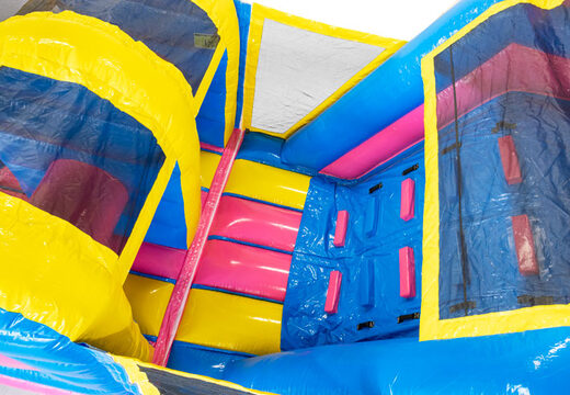 Order 13 meters inflatable obstacle course in theme Flamingo for kids. Buy inflatable obstacle courses now online at JB Inflatables America