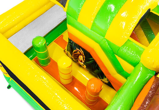 Order inflatable Mini Multiplay bouncy castle in Lion theme for children. Buy inflatable bouncy castles at JB Inflatables America