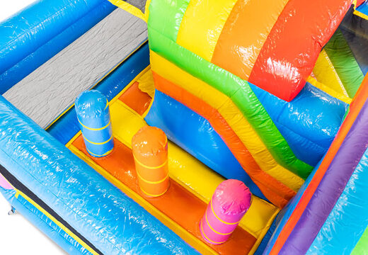 Mini Multiplay inflatable air cushion for sale in Unicorn theme for kids. Order inflatable air cushions at JB Inflatables America