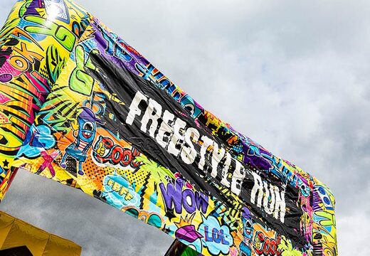 Details bouncy castle with graffiti details