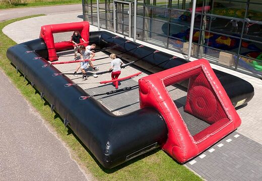 Foosball game with living people