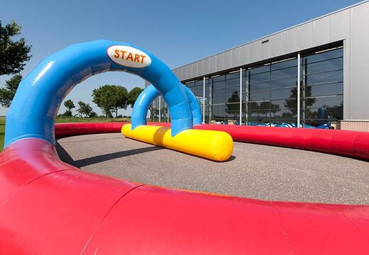 Race track with blue, yellow and red color