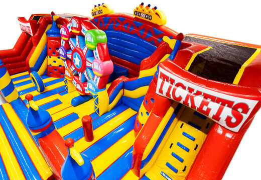 Inside of Slideworld in rollercoaster theme