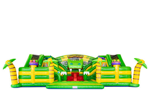 Buy inflatable bounce house online with Slideworld dino theme