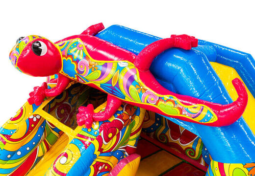 Large pink salamander on Slidecombo bounce house for sale at JB