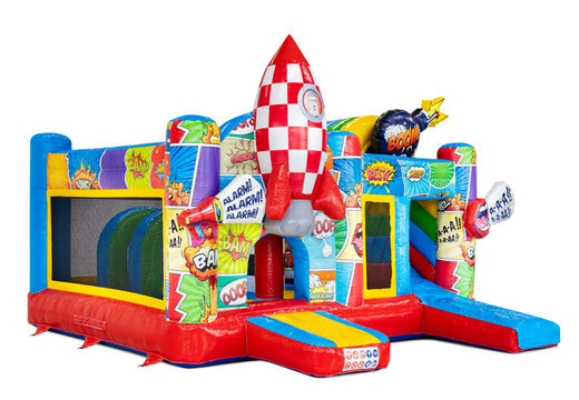 Red blue yellow rocket bomb comic theme multiplay