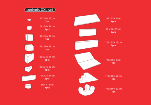 Order the contents of the Softplay XXL set in Rollercoaster theme from JB Inflatables in Meppel