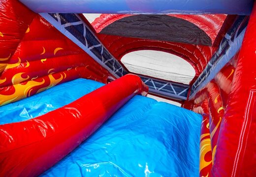 Blue and red slide of inflatable castle Multiplay dubbelslide for sale at JB