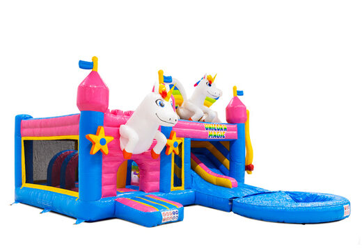 Side of Multiplay Dubbelslide with pool in Unicorn theme