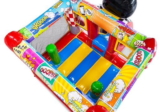 Buy the Midi Bounce Comic bouncy castle with Comic strips design, perfect for rental companies